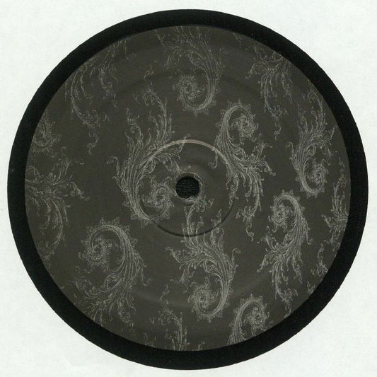 Etiqueta central lado B del vinilo Deepchord – Prana / Tantra en 12" reedición de Soma Quality Recordings, con arte gráfico en patrones plateados sobre fondo oscuro.