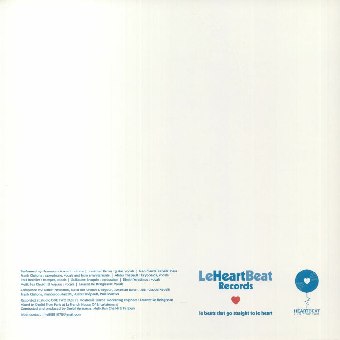 Vinilo 12" Dimitri From Paris Vs. Chatobaron – I Like (The Music That You Play), créditos y logo Le Heartbeat Records sobre fondo claro minimalista.
