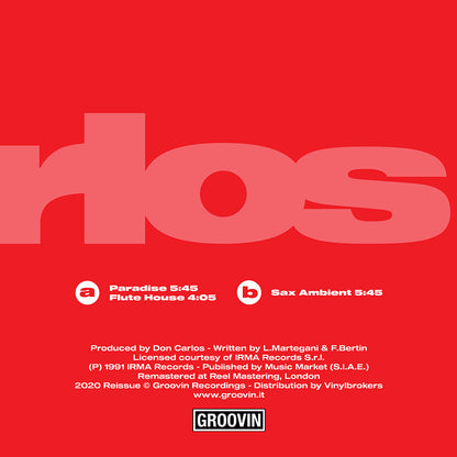 Contraportada del vinilo Don Carlos – Alone con tracklist, créditos de producción y sello Groovin.