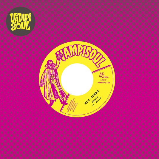 Portada del vinilo Ely Combo – Shaft / Express Yourself con diseño magenta y amarillo de Vampi Soul.