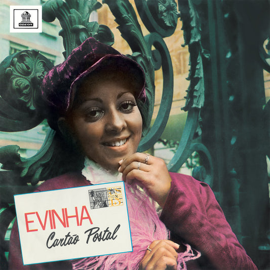 Portada del vinilo Evinha – Cartão Postal LP reedición Vampi Soul, con retrato de Evinha frente a una reja decorativa.