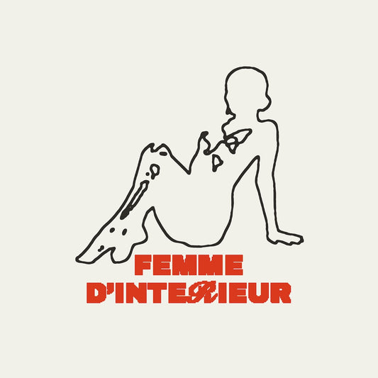 Portada del vinilo Femme d'Interieur – Femme d'Interieur con figura lineal negra y título rojo sobre fondo crema.