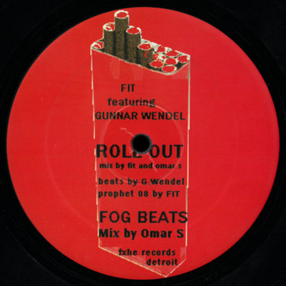 Lado B del vinilo FIT Feat. Gunnar Wendel – Enter The Fog, etiqueta roja con Roll Out, Fog Beats y créditos de Omar S.