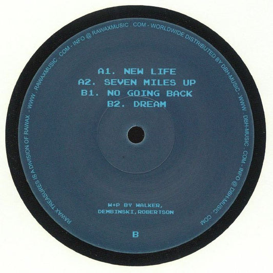 Contraportada del vinilo 12" Fresh & Low - Little 'i' EP. Publicado por Rawax. Incluye lista de canciones y créditos.