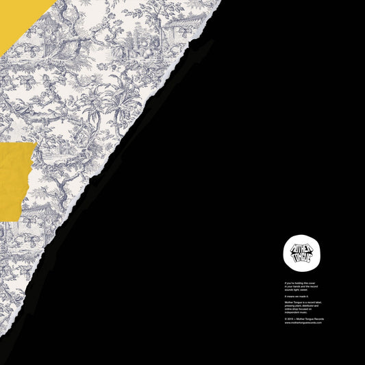 Contraportada del vinilo Gin Tonic Orchestra – Stefania 12" EP en Mother Tongue Records, con arte gráfico blanco y negro sobre fondo negro y sello de la disquera.