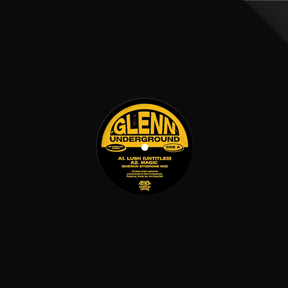 Portada delantera del vinilo Glenn Underground – Mother Tongue X Neroli EP, lanzado por Mother Tongue Records y Neroli. Etiqueta visible en el centro del disco.