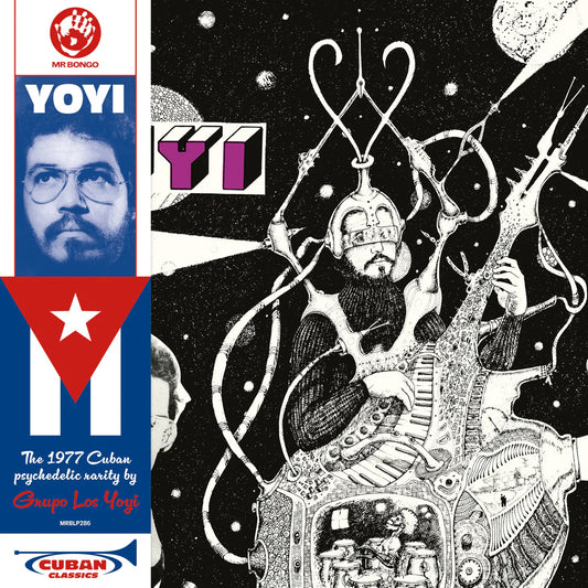 Arte psicodélico retro para el vinilo Grupo Los Yoyi – Yoyi, reedición en LP por Mr Bongo.