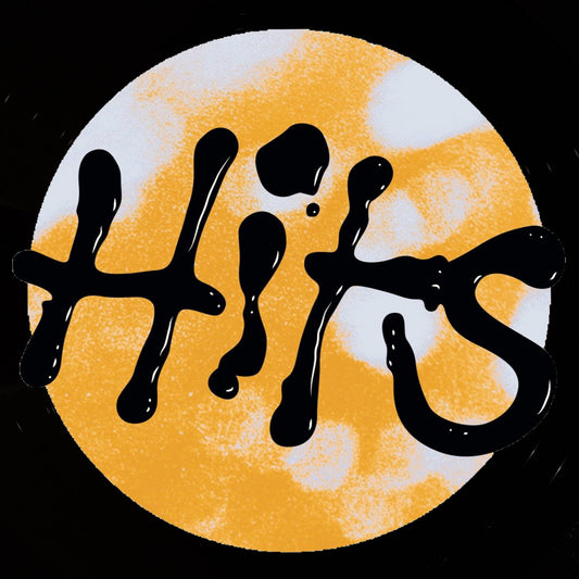 Contraportada del vinilo House of Hits – Work That, lanzado por Frizner Electric en formato 12". Diseño minimalista con el logo estilizado en negro sobre fondo amarillo.