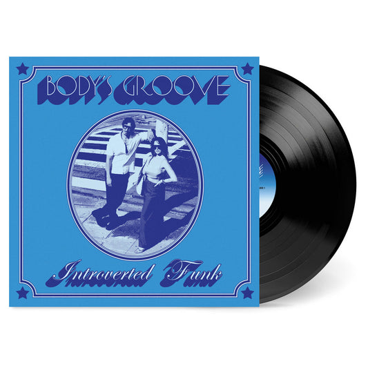 Portada y vinilo de Introverted Funk – Body's Groove, EP 12" de Star Creature, con funda azul ilustrada y disco parcialmente visible.