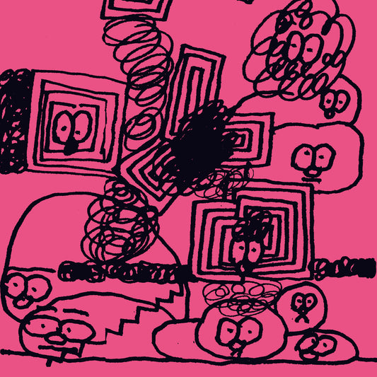 Portada delantera del vinilo Jacy – One Kiss de Smallville Records en formato 12". Arte abstracto en tonos rosa y negro.