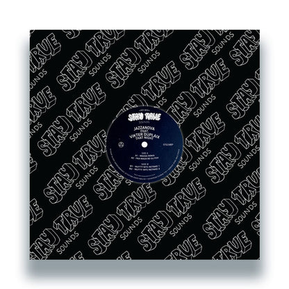 Portada vinilo Jazzanova Feat. Vikter Duplaix – That Night 12" EP con funda negra Stay True Sounds patrón repetido logo blanco.