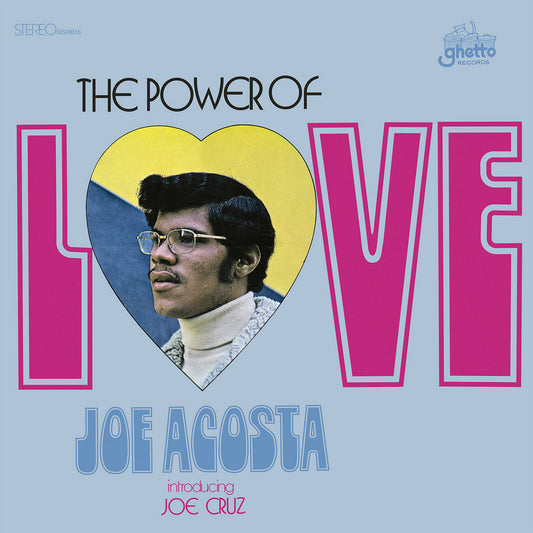 Portada del vinilo Joe Acosta – The Power Of Love, reedición LP de Vampi Soul con diseño retro y retrato central.