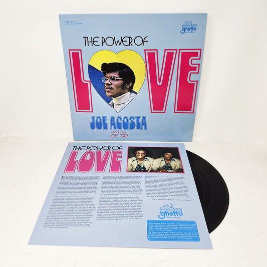 Vinilo Joe Acosta – The Power Of Love junto a funda e insert interior de la reedición LP de Vampi Soul.