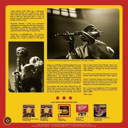 Insert interior vinilo Joshua Sithole – Joshua Sithole's Africa LP reedición Voom Voom Records, fotos archivo y notas históricas.