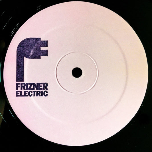 Portada trasera del vinilo LADYMONIX - "Track 39" de Frizner Electric en 12". Diseño sencillo con el logo del sello y fondo rosa. Sin más detalles impresos.