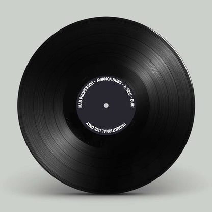 Etiqueta central del lado A del vinilo Mad Professor – Avianca Dubs Vol. 1, con texto curvo indicando "A SIDE – DUB1" y uso promocional.