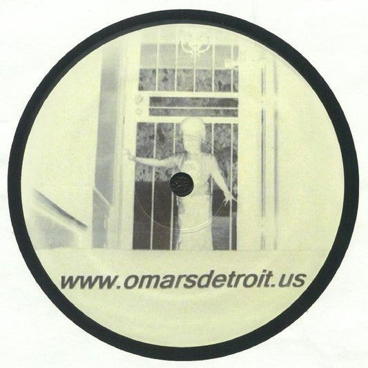 Etiqueta central lado B del vinilo Marcellus Pittman – EP #1 en FXHE Records, con arte visual minimalista y dirección web de Omar S.