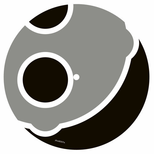 Lado A del vinilo 12" Marco Carola – Plus One en Plus 8 Records, diseño minimal gris y negro con arte abstracto y código plus097a.