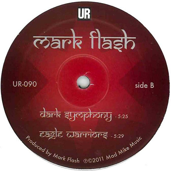 Lado B del vinilo Mark Flash – King Of Light, etiqueta roja con logo UR, catálogo UR-090 y títulos de las dos pistas.