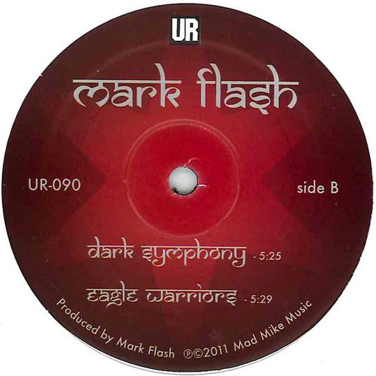 Lado B del vinilo Mark Flash – King Of Light, etiqueta roja con logo UR, catálogo UR-090 y títulos de las dos pistas.