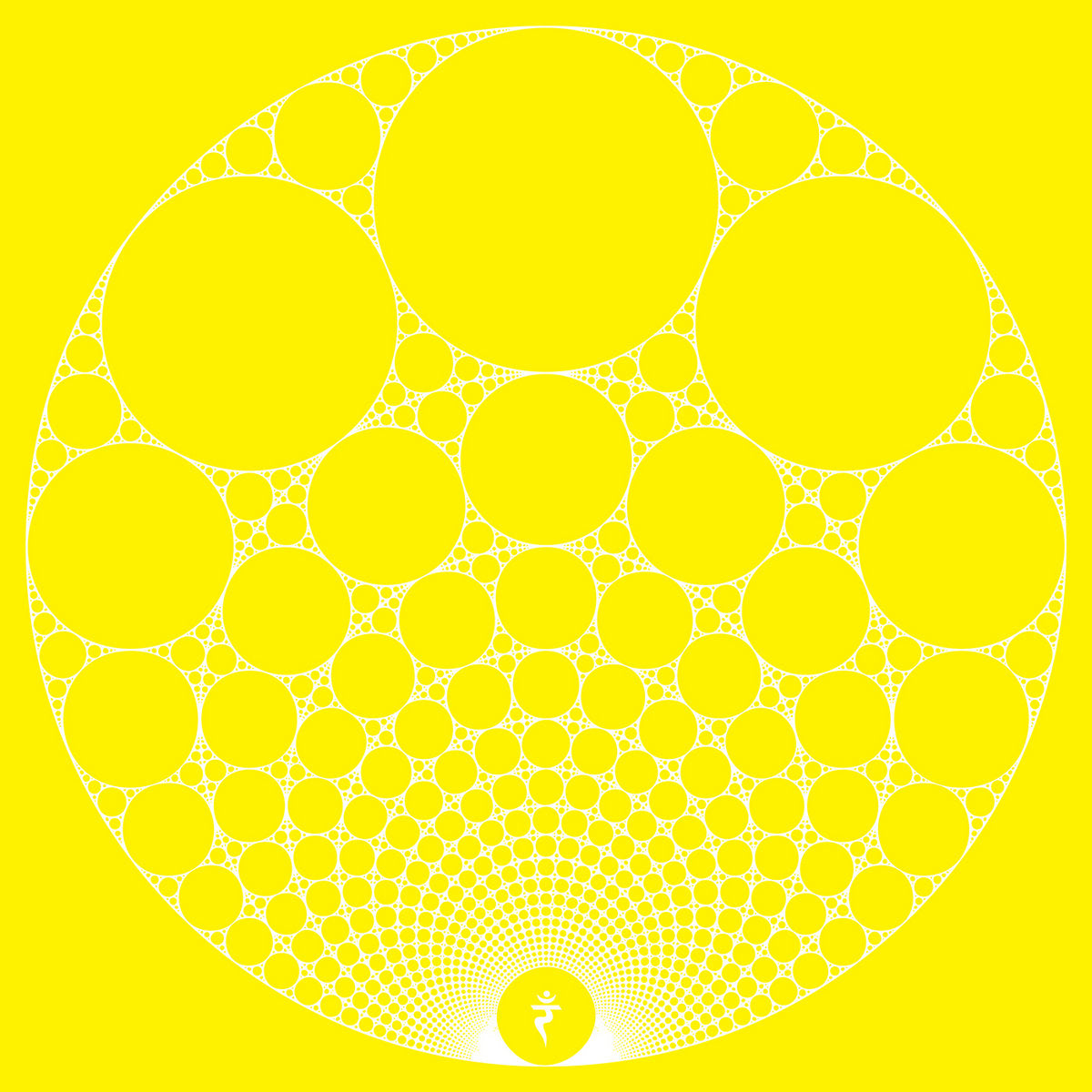 Portada del vinilo Marshall Jefferson – Yellow Meditation For The Dance Generation en 12" amarillo de Utter, con diseño circular hipnótico en blanco sobre fondo amarillo intenso.