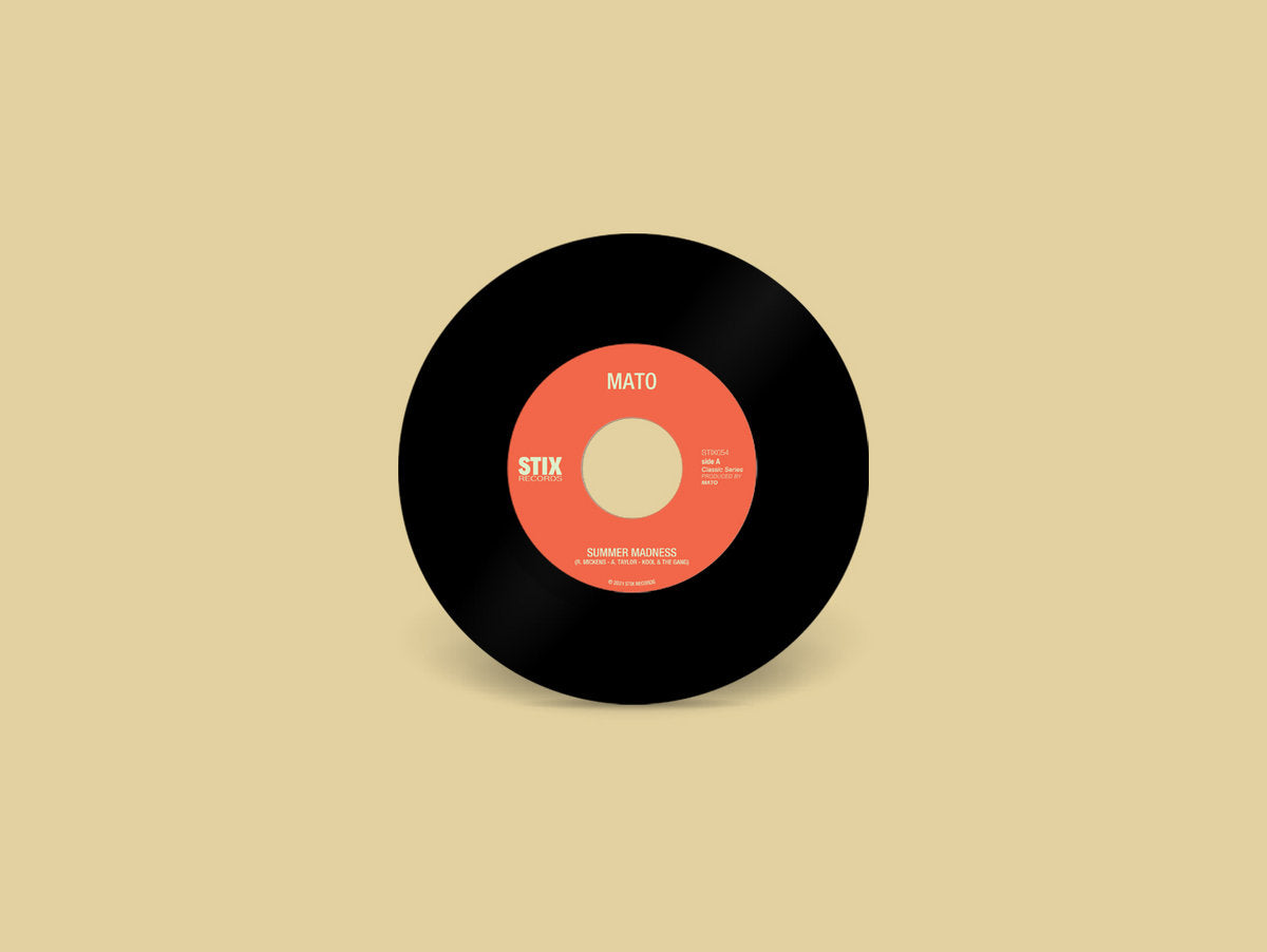 Lado A del vinilo Mato – Summer Madness / Use Me con la etiqueta central del disco de 7".