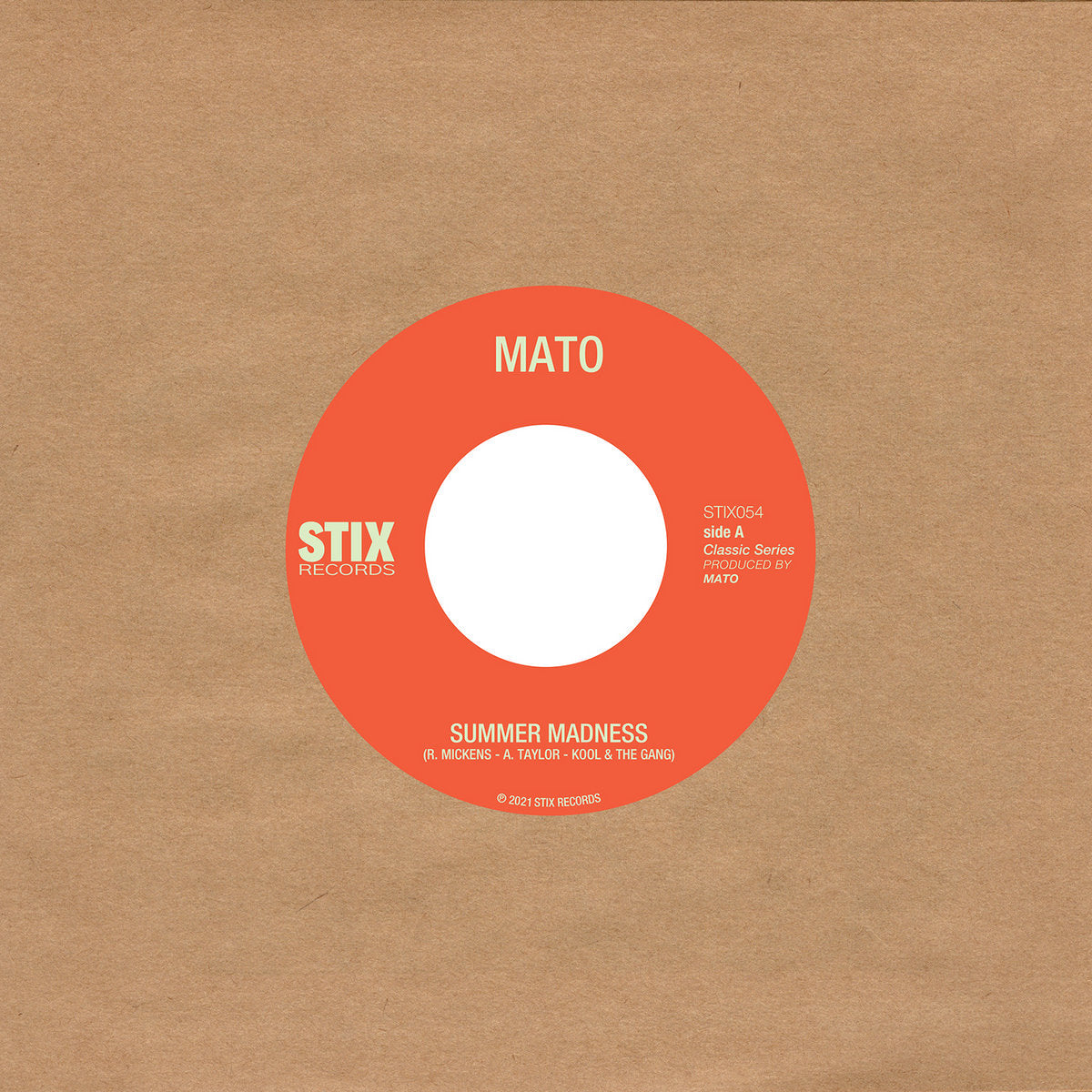 Portada del vinilo Mato – Summer Madness / Use Me, edición 7" publicada por Stix Records.