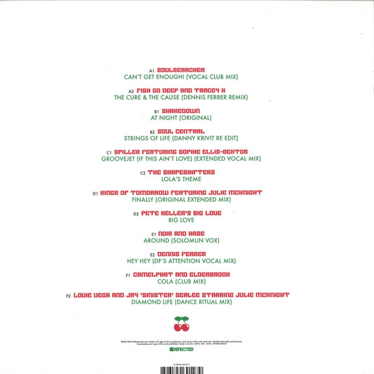 Contraportada del vinilo Varios Artistas – Pacha House Classics con listado completo de las 12 pistas.