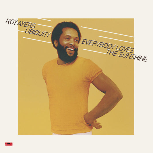 Portada del vinilo Roy Ayers Ubiquity – Everybody Loves The Sunshine, reedición LP Vampi Soul con diseño cálido en tonos amarillos.