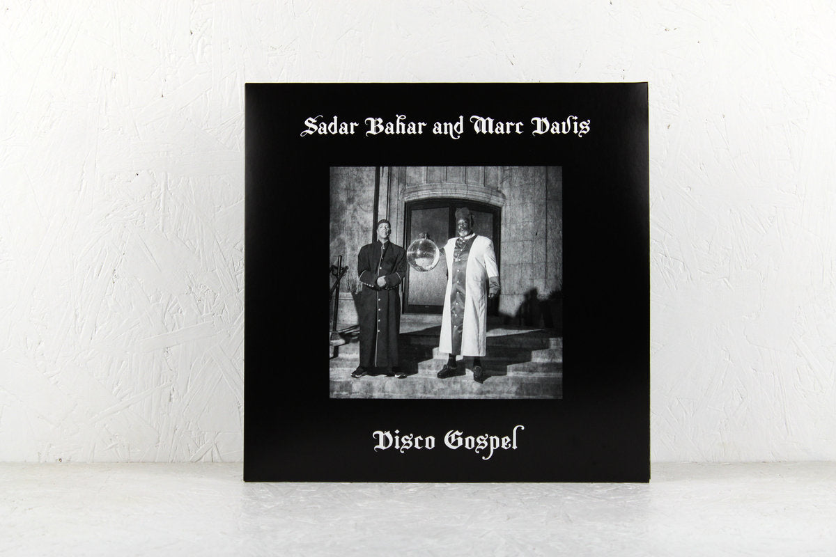 Funda de frente del vinilo Sadar Bahar And Marc Davis – Disco Gospel, con fotografía central y fondo negro.