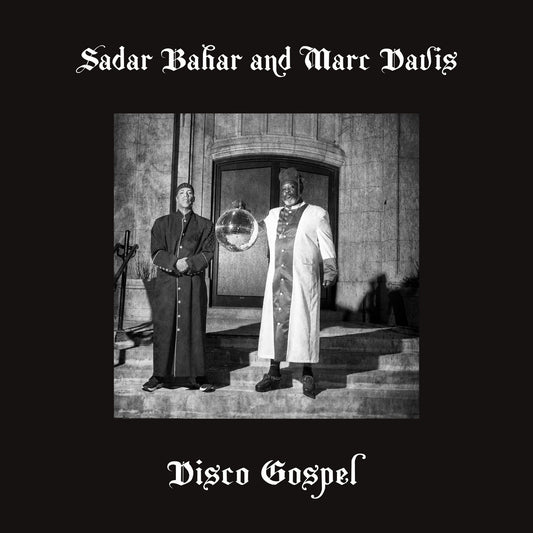 Portada del vinilo Sadar Bahar And Marc Davis – Disco Gospel, con fotografía en blanco y negro y letras góticas.