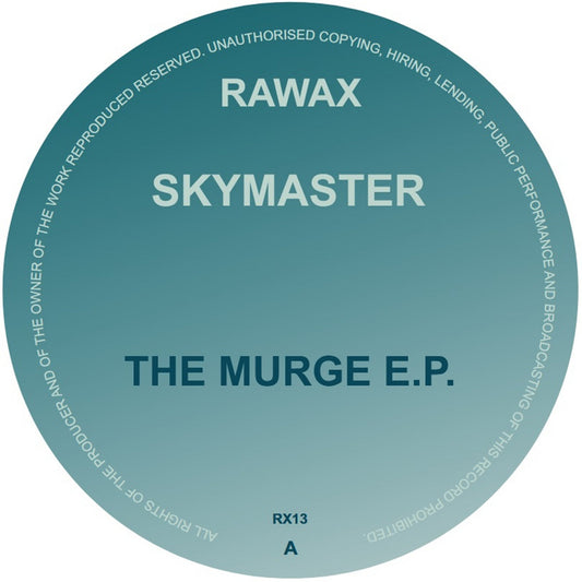 Lado A del vinilo Skymaster – The Murge E.P. en Rawax, con etiqueta central y la pista “Shooting Stars”.