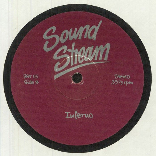 Contraportada del vinilo Sound Stream - Julie's Theme, editado por Sound Stream en 12". Presenta el logo, créditos y detalles del lado B.