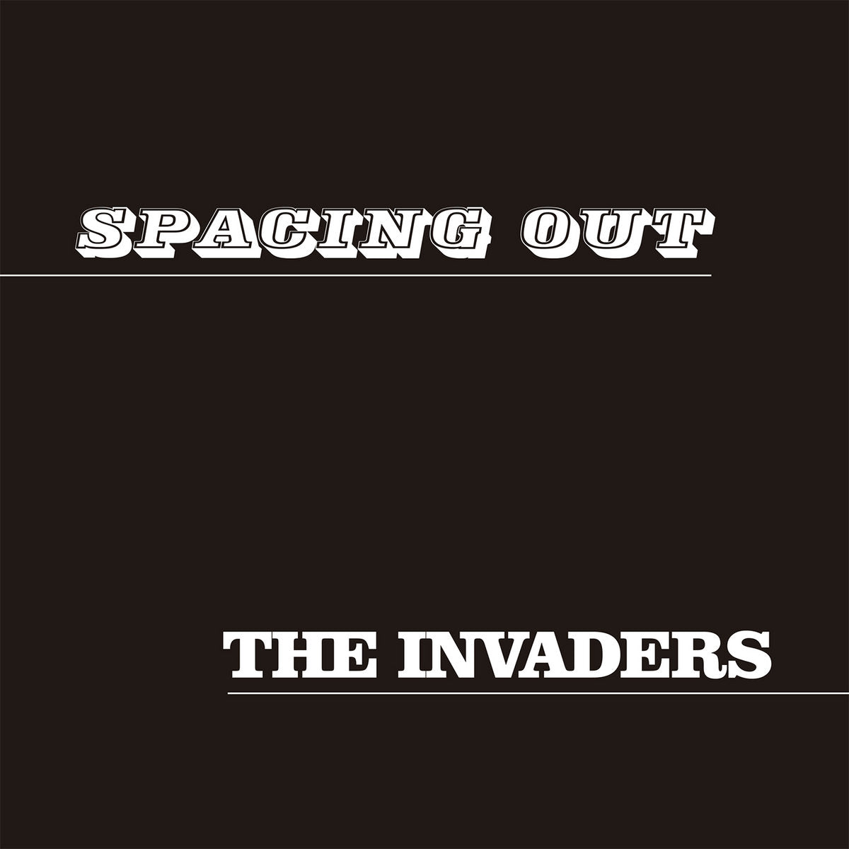 Portada del vinilo The Invaders – Spacing Out / Latin Lips, reedición 7" Vampi Soul con diseño negro minimalista.