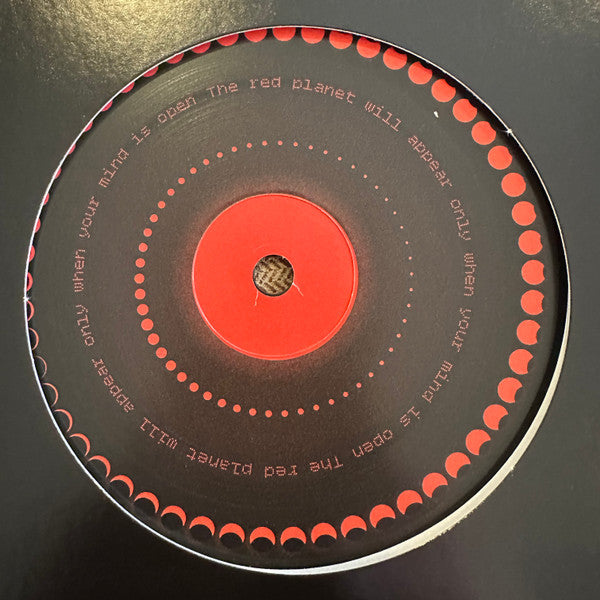 Lado B del vinilo 12" The Martian – RP-VI en Red Planet, diseño negro con anillos rojos y texto circular, vinilo 12" con los cuatro temas acreditados alrededor del centro.
