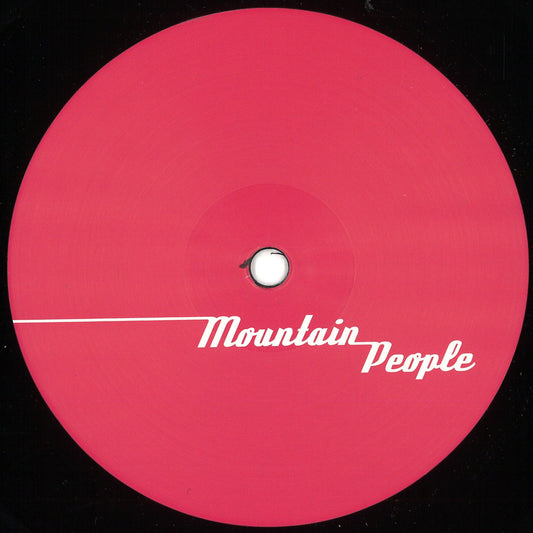 Vinilo 12" The Mountain People – Memorandum en sello Mountain People con etiqueta roja minimalista lado B y tipografía blanca elegante en el centro.