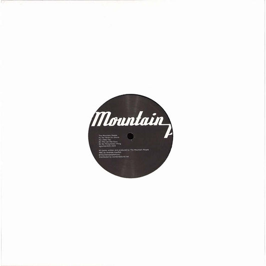 Portada del vinilo The Mountain People – The Cat The Guru 12" en funda blanca minimalista del sello Mountain People, diseño sobrio con etiqueta central visible sobre fondo limpio, ideal para DJs y coleccionistas.