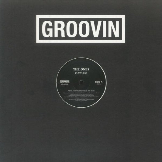 Portada del vinilo The Ones – Flawless editado por Groovin Recordings, reedición 12" con centro visible del lado A.