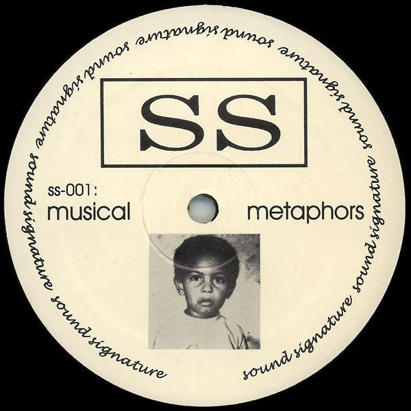 Lado B del vinilo Theo Parrish – Musical Metaphors 12" Sound Signature SS-001, label blanca con logo SS y foto vintage en el centro.