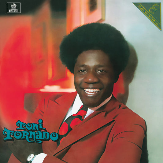 Portada del vinilo Toni Tornado – Toni Tornado, con retrato del artista en traje rojo y logotipo de Odeon.