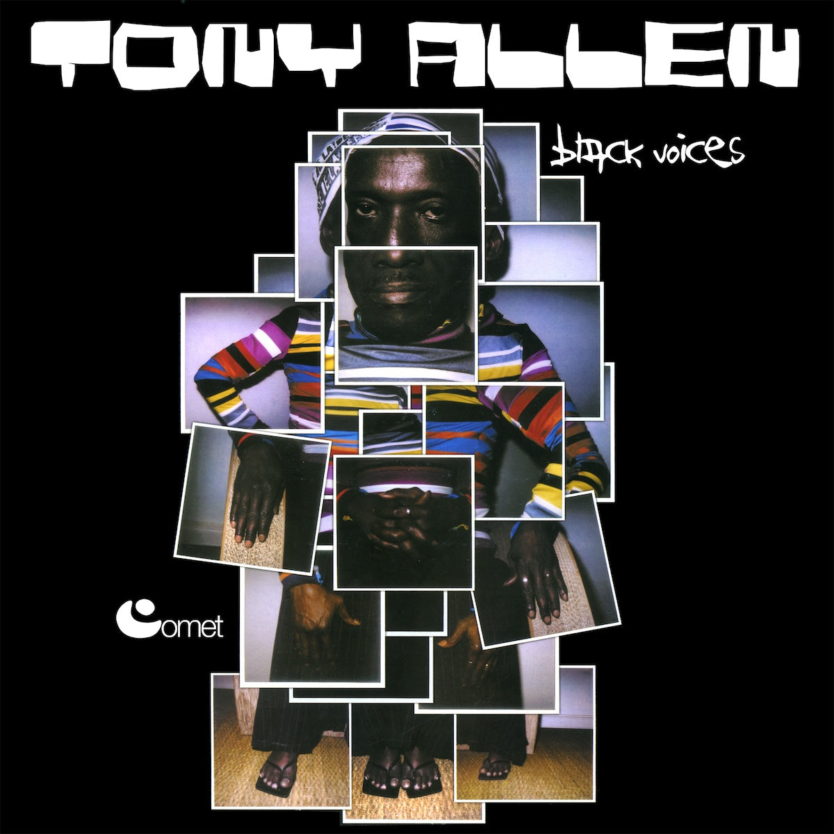 Portada del vinilo Tony Allen – Black Voices, reedición de Comet Records con el arte frontal del álbum.