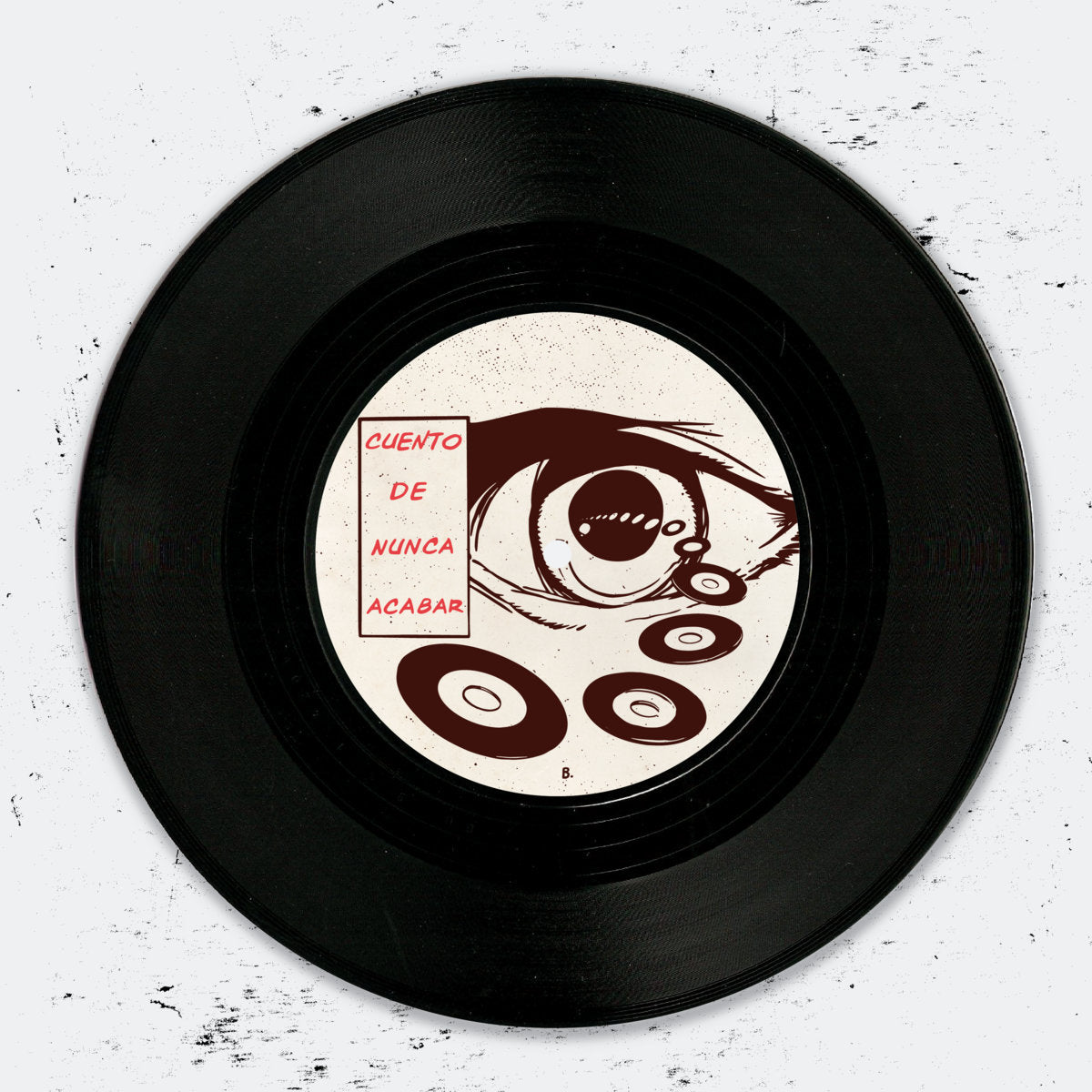 Lado B del vinilo Trew / Maker – Trew + Maker Edits, con ilustración de un ojo y discos en la etiqueta central.