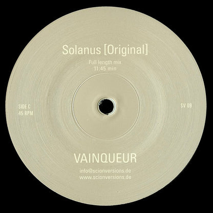 Lado C del vinilo Vainqueur – Reductions 1995-1997 con Solanus original full length mix 11:45, 45 RPM, edición Scion Versions 3x12".