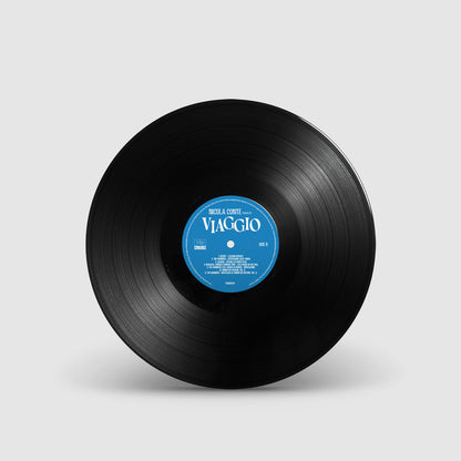 Lado B del vinilo Varios Artistas – Nicola Conte Presents Viaggio LP compilación Far Out Recordings, etiqueta azul con tracks y detalles impresos del sello.
