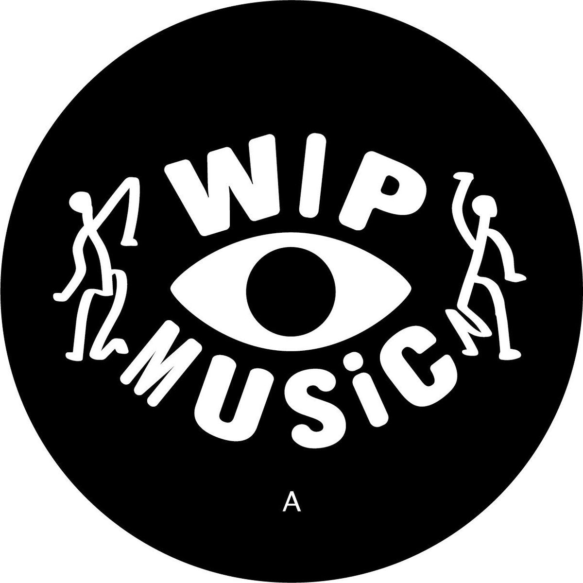 Lado A del vinilo 12" Varios Artistas – A Conversation Through Music con logo WIP Music y diseño minimalista en negro.