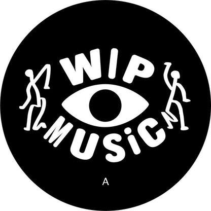 Lado A del vinilo 12" Varios Artistas – A Conversation Through Music con logo WIP Music y diseño minimalista en negro.