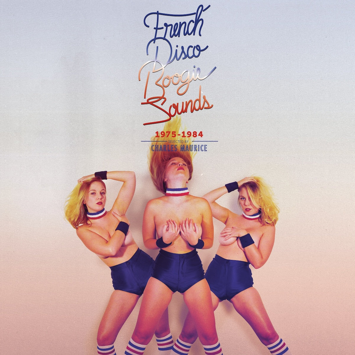 Portada del vinilo Varios Artistas – French Disco Boogie Sounds (1975-1984), con tres mujeres y tipografía central.