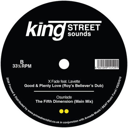 Lado B del vinilo Varios Artistas – King Street Sounds Sampler Vol. 7 con créditos de X Fade, Lavette y Osunlade.