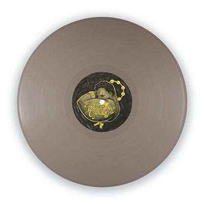 Portada delantera del vinilo Varios Artistas – Paradise Garage: Inspirations, reimpresión 12" gris editada por Good For You Records. Texto impreso: vinilo gris con etiqueta central ilustrada Paradise Garage.