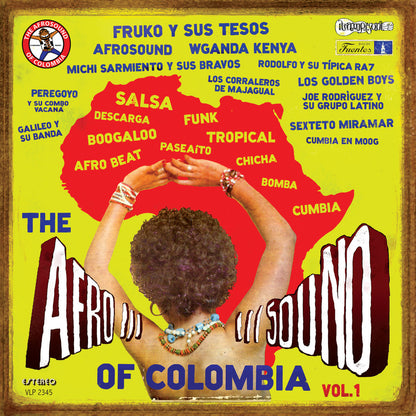 Portada del vinilo Varios Artistas – The Afrosound Of Colombia Volume 1, compilación Vampi Soul 3 x LP con arte afro psicodélico.
